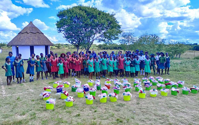 Children with Green Baskets