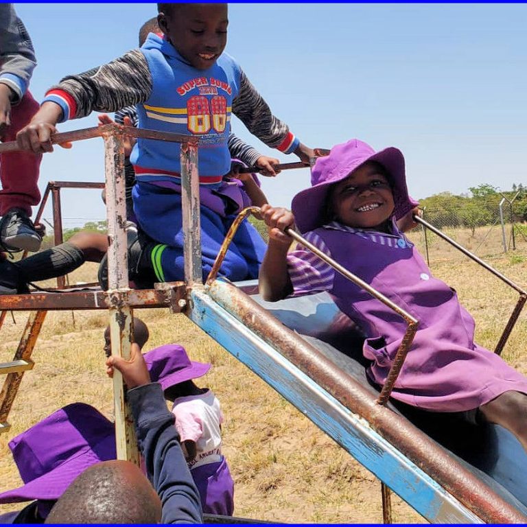 Children on a slide