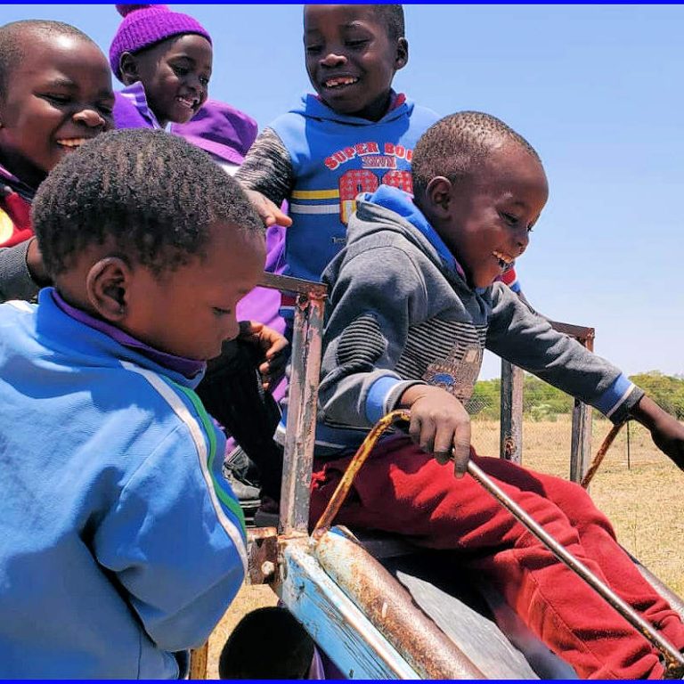 Children on a slide