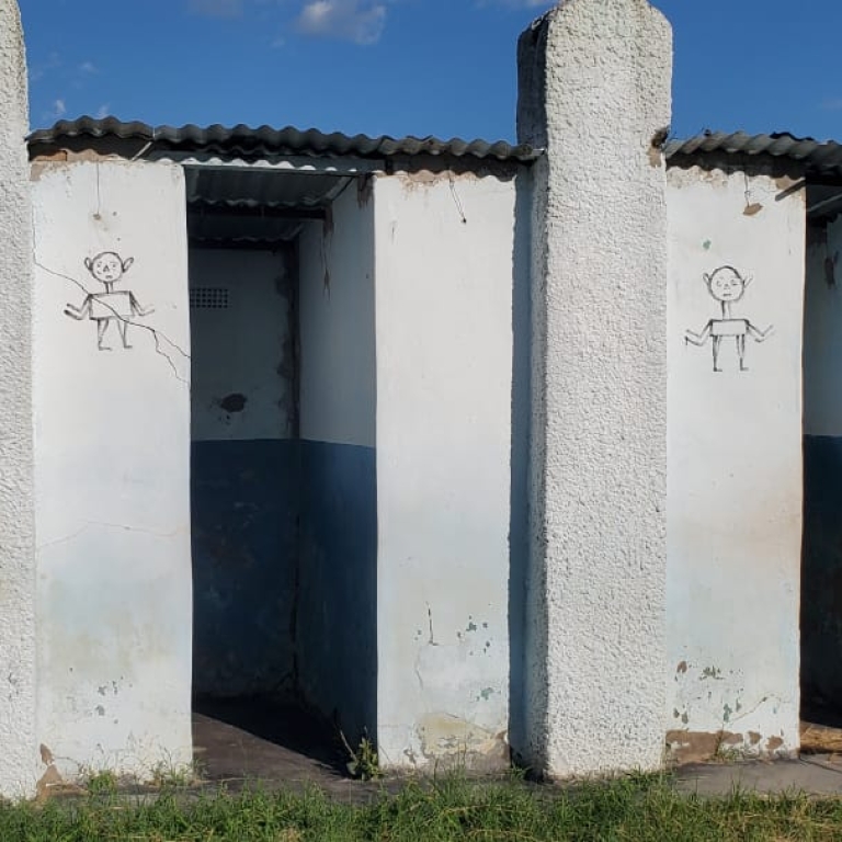 Picture of old toilets at preschool