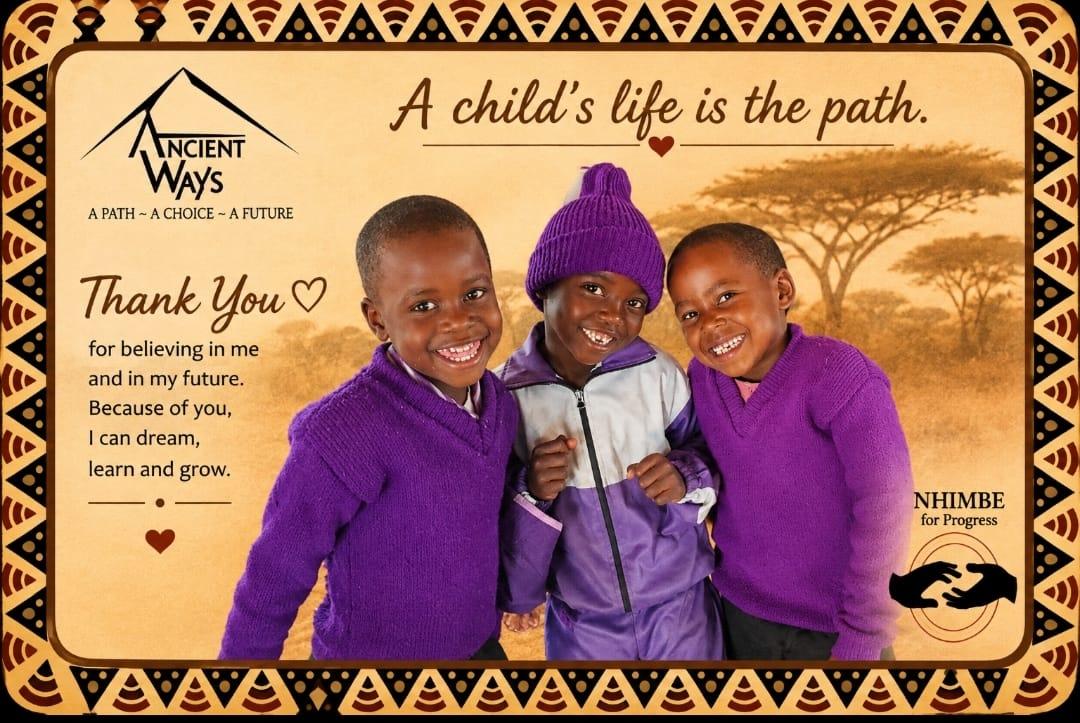 Picture of children and a thank you message